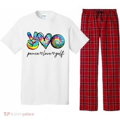 Peace Love Golf Tie Dye Cute Golf Lovers Pajama Set