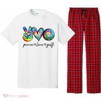 Peace Love Golf Tie Dye Cute Golf Lovers Pajama Set thumb 0