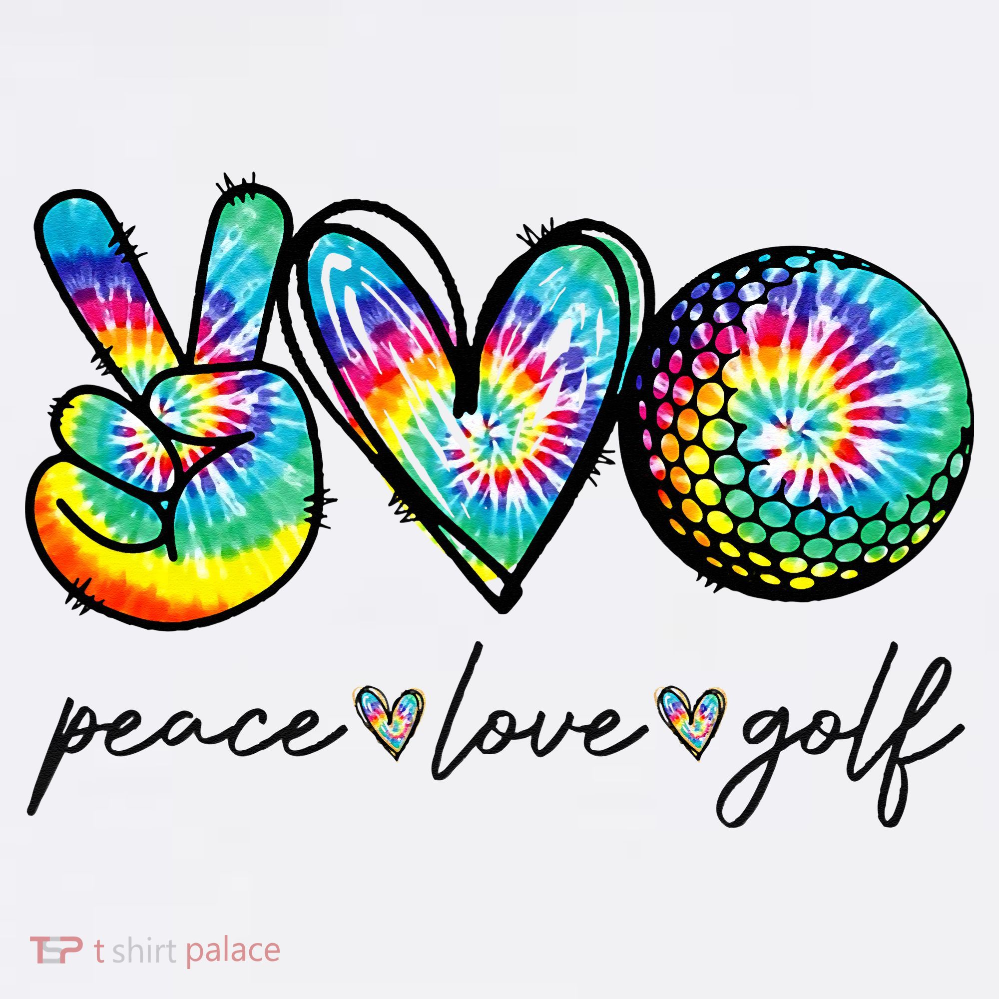 Peace Love Golf Tie Dye Cute Golf Lovers Women's Hoodie