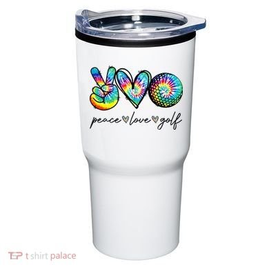 Peace Love Golf Tie Dye Cute Golf Lovers Tumbler