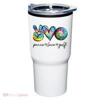 Peace Love Golf Tie Dye Cute Golf Lovers Tumbler thumb 0