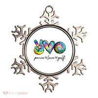 Peace Love Golf Tie Dye Cute Golf Lovers Ornament thumb 0