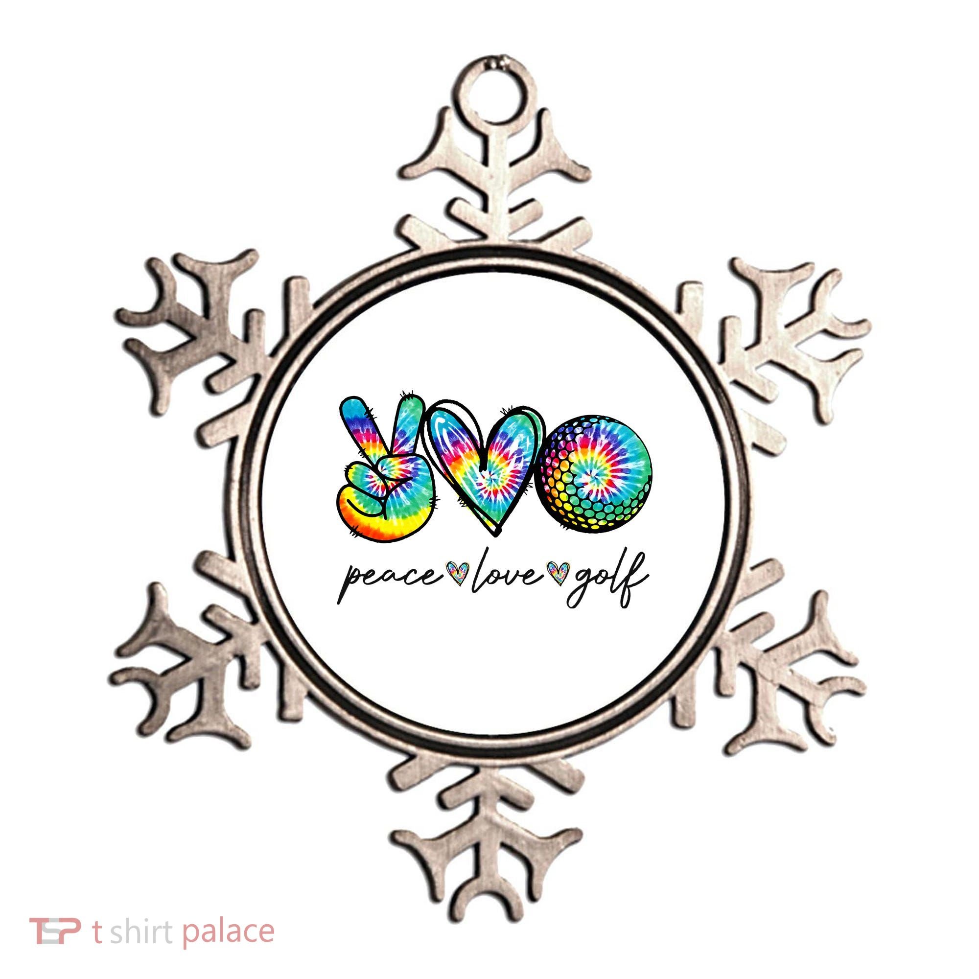 Peace Love Golf Tie Dye Cute Golf Lovers Ornament