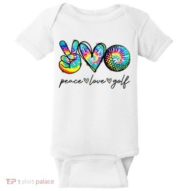 Peace Love Golf Tie Dye Cute Golf Lovers Baby Bodysuit