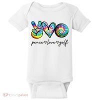 Peace Love Golf Tie Dye Cute Golf Lovers Baby Bodysuit thumb 0