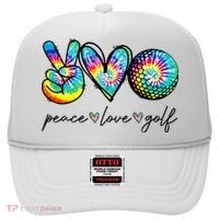 Peace Love Golf Tie Dye Cute Golf Lovers Hat thumb 0