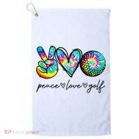 Peace Love Golf Tie Dye Cute Golf Lovers Golf Towel thumb 0