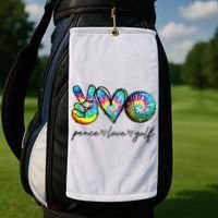 Peace Love Golf Tie Dye Cute Golf Lovers Golf Towel thumb 2