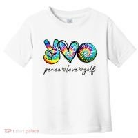 Peace Love Golf Tie Dye Cute Golf Lovers Toddler T-Shirt thumb 0