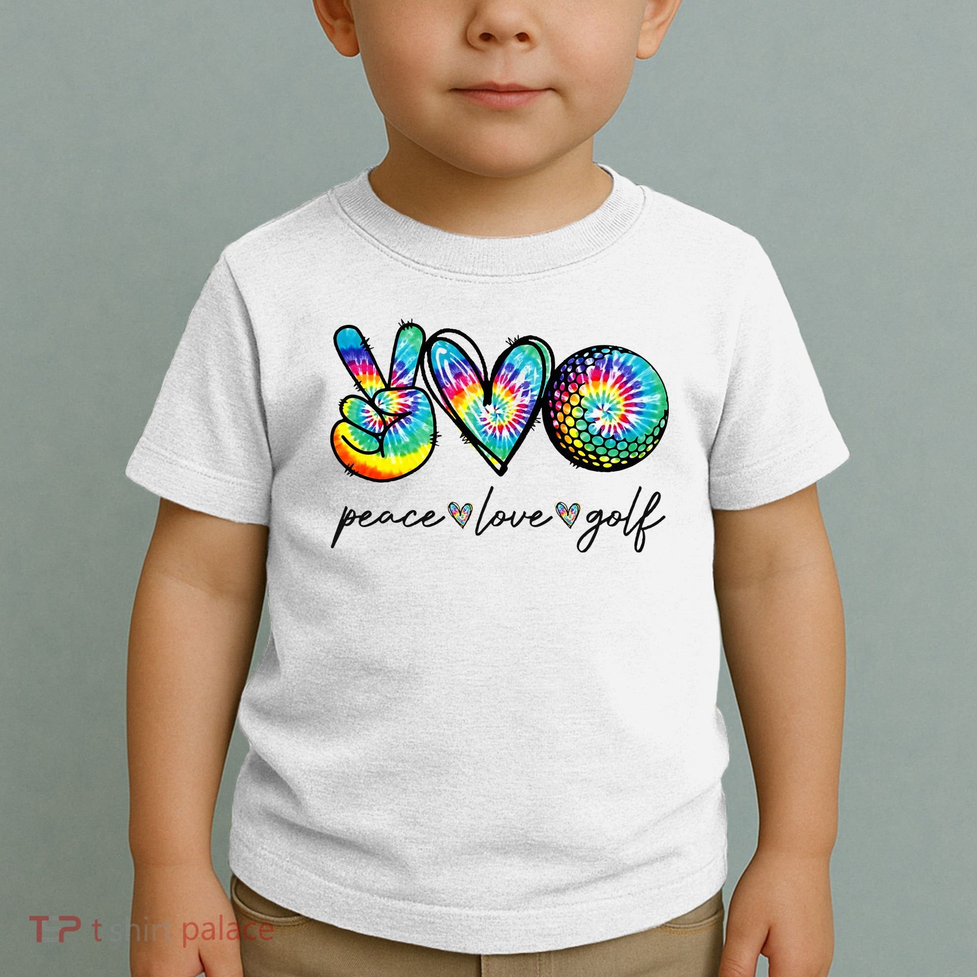 Peace Love Golf Tie Dye Cute Golf Lovers Toddler T-Shirt
