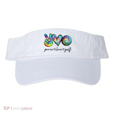 Peace Love Golf Tie Dye Cute Golf Lovers Visor