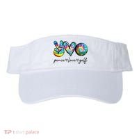 Peace Love Golf Tie Dye Cute Golf Lovers Visor thumb 0