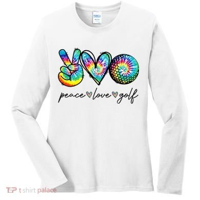Peace Love Golf Tie Dye Cute Golf Lovers Women's Long Sleeve Shirt