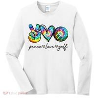 Peace Love Golf Tie Dye Cute Golf Lovers Women's Long Sleeve Shirt thumb 0