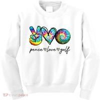 Peace Love Golf Tie Dye Cute Golf Lovers Kids Sweatshirt thumb 0