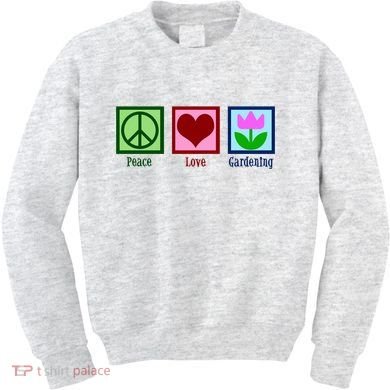Peace Love Gardening Kids Sweatshirt