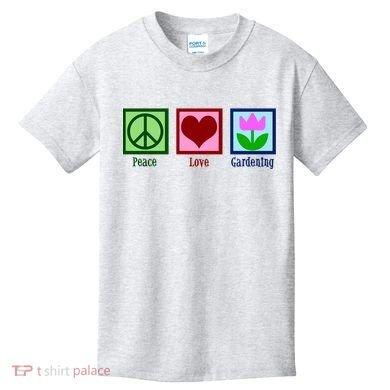 Peace Love Gardening Kids T-Shirt