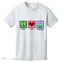 Peace Love Gardening Kids T-Shirt thumb 0