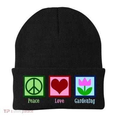 Peace Love Gardening Beanie