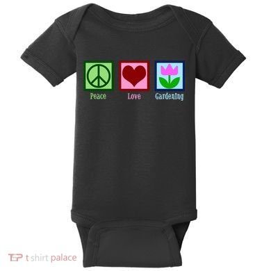 Peace Love Gardening Baby Bodysuit
