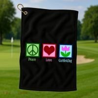 Peace Love Gardening Golf Towel thumb 1