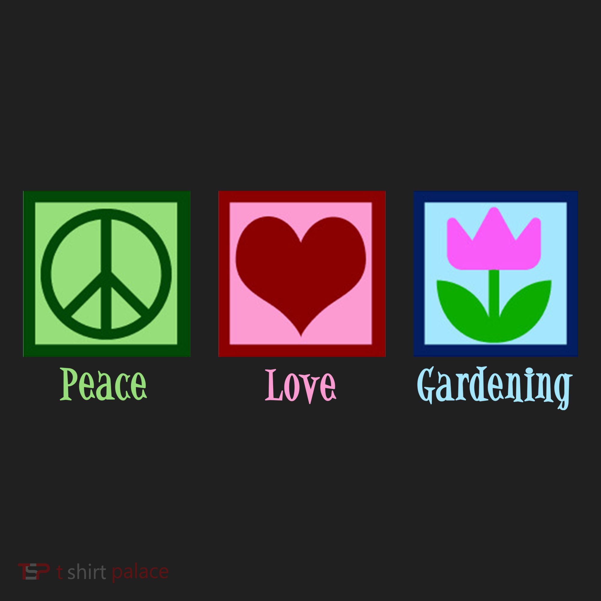 Peace Love Gardening Golf Towel