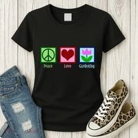 Peace Love Gardening Women's T-Shirt thumb 3