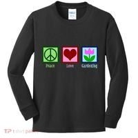 Peace Love Gardening Kids Long Sleeve Shirt thumb 0