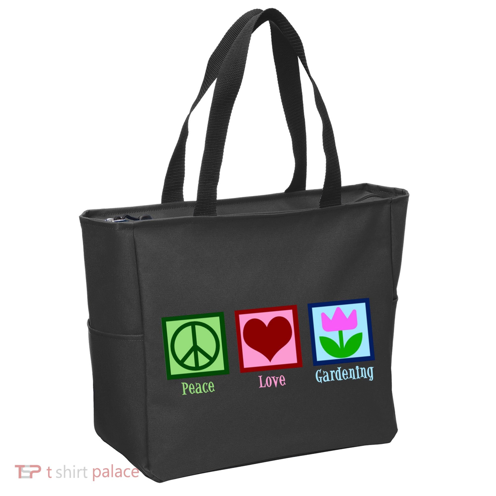 Peace Love Gardening Tote Bag