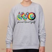 Peace Love Golf Funny Tie Dye Golf Lovers Women's Sweatshirt thumb 0
