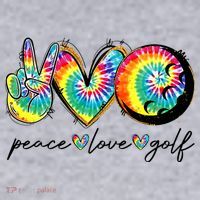 Peace Love Golf Funny Tie Dye Golf Lovers Women's Sweatshirt thumb 2