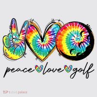 Peace Love Golf Funny Tie Dye Golf Lovers Womens Funnel Neck Pullover Hood thumb 2