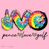 Peace Love Golf Funny Tie Dye Golf Lovers Coaster thumb 2