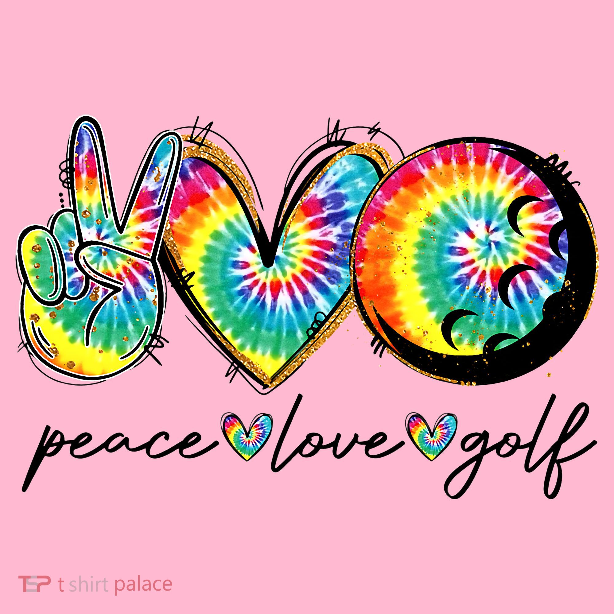 Peace Love Golf Funny Tie Dye Golf Lovers Coaster