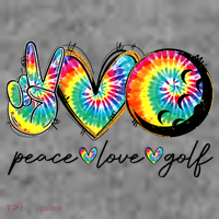 Peace Love Golf Funny Tie Dye Golf Lovers Tall Sweatshirt thumb 2