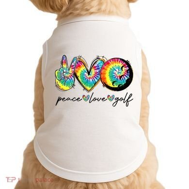 Peace Love Golf Funny Tie Dye Golf Lovers Doggie Tank