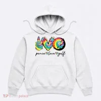 Peace Love Golf Funny Tie Dye Golf Lovers Hoodie thumb 0