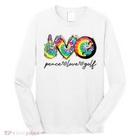 Peace Love Golf Funny Tie Dye Golf Lovers Long Sleeve Shirt thumb 0