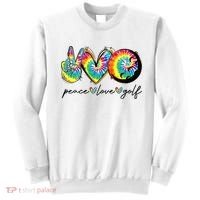 Peace Love Golf Funny Tie Dye Golf Lovers Sweatshirt thumb 0