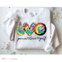 Peace Love Golf Funny Tie Dye Golf Lovers Sweatshirt thumb 2