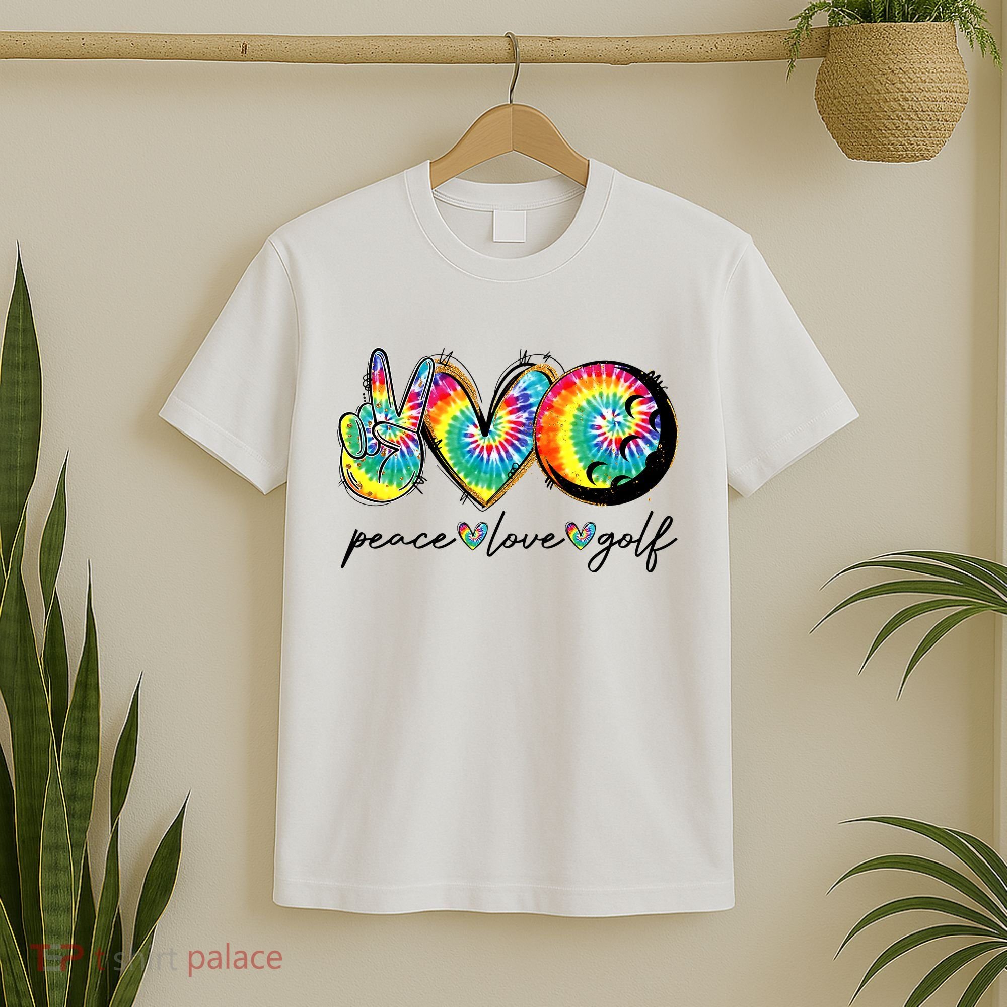 Peace Love Golf Funny Tie Dye Golf Lovers T-Shirt