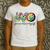 Peace Love Golf Funny Tie Dye Golf Lovers T-Shirt thumb 3