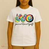 Peace Love Golf Funny Tie Dye Golf Lovers T-Shirt thumb 4