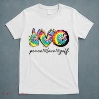 Peace Love Golf Funny Tie Dye Golf Lovers T-Shirt thumb 5