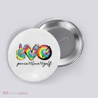Peace Love Golf Funny Tie Dye Golf Lovers Button thumb 0