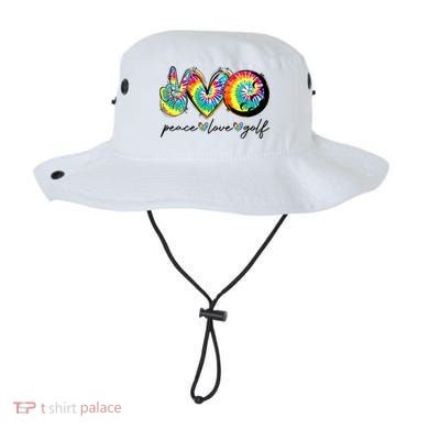 Peace Love Golf Funny Tie Dye Golf Lovers Bucket Hat