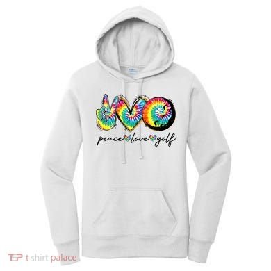 Peace Love Golf Funny Tie Dye Golf Lovers Women's Hoodie