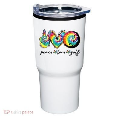 Peace Love Golf Funny Tie Dye Golf Lovers Tumbler