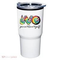 Peace Love Golf Funny Tie Dye Golf Lovers Tumbler thumb 0