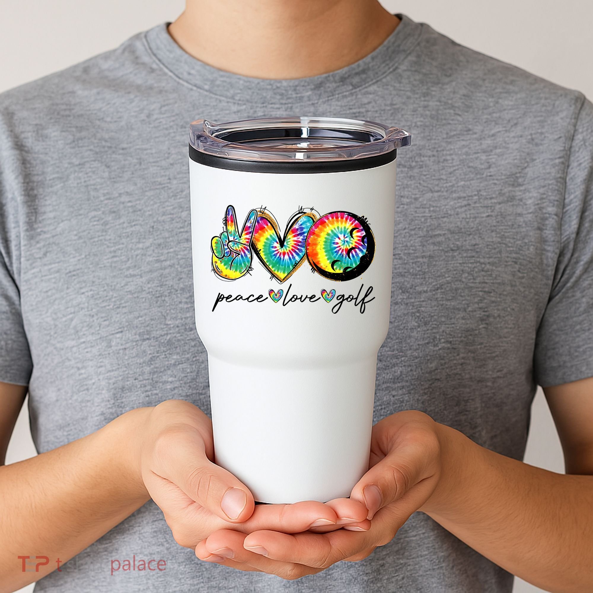 Peace Love Golf Funny Tie Dye Golf Lovers Tumbler